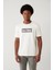 Erkek Beyaz Soft Touch Hologram Baskılı Bisiklet Yaka T-shirt A41y1335 3