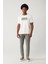 Erkek Beyaz Soft Touch Hologram Baskılı Bisiklet Yaka T-shirt A41y1335 5