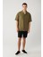 Erkek Haki Apaj Yaka %100 Keten Kısa Kol Oversize Fit Gömlek A41Y2209 5