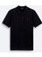 Erkek Siyah Polo Yaka Jakarlı Regular Fit T-shirt A41y1196 1