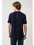 Erkek Lacivert Bisiklet Yaka Baskılı Soft Touch Regular Fit T-Shirt A41Y1037 4