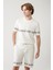 Erkek Beyaz Baskılı Bisiklet Yaka Soft Touch T-shirt A41y1329 3
