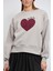 Önü Kalp Baskılı Nakışlı Sweatshirt 3