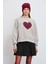 Önü Kalp Baskılı Nakışlı Sweatshirt 4