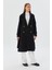 Oversize Kuşaklı Kaşe Kaban Sıyah 3