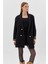 Kol Ağzı Leopar Detaylı Blazer Ceket Sıyah 4