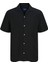 Jack&jones Cabana Varenna Slub Erkek Siyah Klasik Yaka Gömlek 1