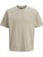 Jack&jones Tarmac Fabric Crew Neck Erkek Gri Yuvarlak Yaka Tişört 1