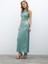 Fermuarlı Karolin Midi Etek - Mint 3