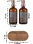 Amber 2x750 ml, Cam, Eskitme Bakır Pompa Başlıklı Mutfak Sıvı Sabunluk Seti – Bambu Standlı Sabunluk 750ML 4