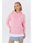 Kapüşonlu Kendinden Içlikli Sweatshirt Pembe 2