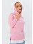 Kapüşonlu Kendinden Içlikli Sweatshirt Pembe 3