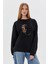 Leopar Kabartmalı Sweatsirt Sıyah 3