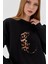 Leopar Kabartmalı Sweatsirt Sıyah 4