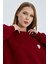 Kalp Nakışlı Sweatshirt Bordo 1