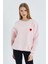 Kalp Nakışlı Sweatshirt Pembe 1