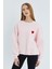 Kalp Nakışlı Sweatshirt Pembe 3