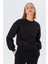 Şardonlu Sweatshirt Sıyah 1