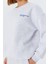 Yazı Detaylı Şardonlu Sweatshirt Kar Melanj 4
