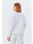 Yazı Detaylı Şardonlu Sweatshirt Kar Melanj 5