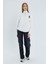 Yakası Fermuarlı Sweatshirt Ekru 2