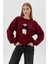Teddy Baskılı Sweatshirt Bordo 2