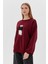 Teddy Baskılı Sweatshirt Bordo 3