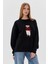 Teddy Baskılı Sweatshirt Sıyah 4
