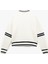 Nakış Detaylı Çizgili Oversize Yarım Fermuarlı Sweatshirt 4
