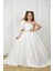 Beyaz Rosetta Kız Çocuk Abiye Elbise, Özel Gün, Girl Evening Dress Toddler Dress 2
