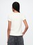 Kadın Kırık Beyaz Modern Rib Crop T-Shirt 4