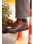 - Kahverengi Hakiki Deri Bağcıklı Erkek Sneaker 800-2501 1