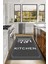 Baskılı Çatal Bıçak Desenli Kitchen Yazılı Yıkanabilir Kaymaz Salon Mutfak Halısı, Mutfak-68-Gri, 5