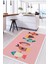 Dijital Baskılı Balık Figürlü Yıkanabilir Kaymaz Yolluk Salon Mutfak Halısı, Mutfak-51-Pembe, 4