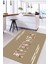 Baskılı Çiçek Motifli Kitchen Yazılı Yıkanabilir Kaymaz Yolluk Salon Mutfak Halısı, Mutfak-70-Bej, 1