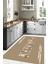 Baskılı Çiçek Motifli Kitchen Yazılı Yıkanabilir Kaymaz Yolluk Salon Mutfak Halısı, Mutfak-70-Bej, 2