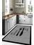 Dijital Baskılı Çatal Bıçak Motifli Yıkanabilir Kaymaz Yolluk Salon Mutfak Halısı, Mutfak-69-Siyah, 2