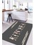 Baskılı Çiçek Motifli Kitchen Yazılı Yıkanabilir Kaymaz Yolluk Salon Mutfak Halısı, Mutfak-70-Gri, 1