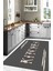 Baskılı Çiçek Motifli Kitchen Yazılı Yıkanabilir Kaymaz Yolluk Salon Mutfak Halısı, Mutfak-70-Gri, 2
