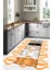 Dijital Baskılı Kedi Figürlü Yıkanabilir Kaymaz Yolluk Salon Mutfak Halısı, Mutfak-53-Turuncu, 5