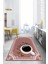 Baskılı Kahve Çekirdeği Desenli Yıkanabilir Kaymaz Yolluk Salon Mutfak Halısı, Mutfak-61-Pembe, 2