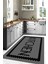 Baskılı Modern Kitchen Yazı Desenli Yıkanabilir Kaymaz Yolluk Salon Mutfak Halısı, Mutfak-75-Gri, 1