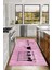 Baskılı Kahve Fincan Desenli Yıkanabilir Kaymaz Yolluk Salon Mutfak Halısı, Mutfak-86-Pembe, 2