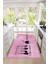 Baskılı Kahve Fincan Desenli Yıkanabilir Kaymaz Yolluk Salon Mutfak Halısı, Mutfak-86-Pembe, 3