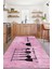 Baskılı Kahve Fincan Desenli Yıkanabilir Kaymaz Yolluk Salon Mutfak Halısı, Mutfak-86-Pembe, 4