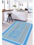 Baskılı Kitchen Yazı Desenli Yıkanabilir Kaymaz Yolluk Salon Mutfak Halısı, Mutfak-64-Turkuaz, 2