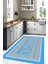 Baskılı Kitchen Yazı Desenli Yıkanabilir Kaymaz Yolluk Salon Mutfak Halısı, Mutfak-64-Turkuaz, 3