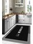Baskılı Sade Kitchen Yazı Desenli Yıkanabilir Kaymaz Yolluk Salon Mutfak Halısı, Mutfak-65-Siyah, 3