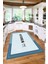 Baskılı Sade Kitchen Yazı Desenli Yıkanabilir Kaymaz Yolluk Salon Mutfak Halısı, Mutfak-65-Turkuaz, 4