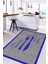 Dijital Baskılı Çatal Bıçak Motifli Yıkanabilir Kaymaz Yolluk Salon Mutfak Halısı, Mutfak-69-Mavi, 1